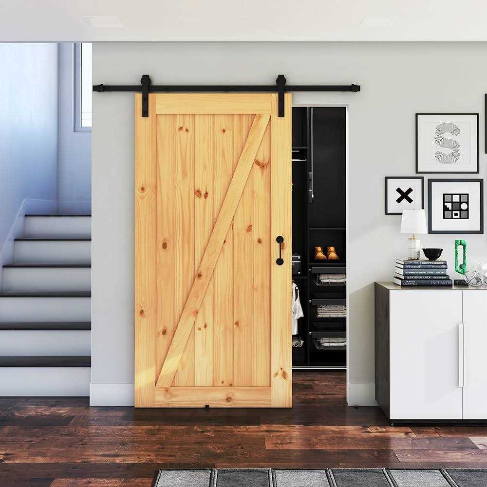EightDoors Z-Shape Knotty Pine Barn Door Slab - Zenithce