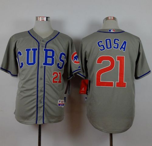 Cubs #21 Sammy Sosa Grey Alternate Road Cool Base Stitched Jersey - Zenithce