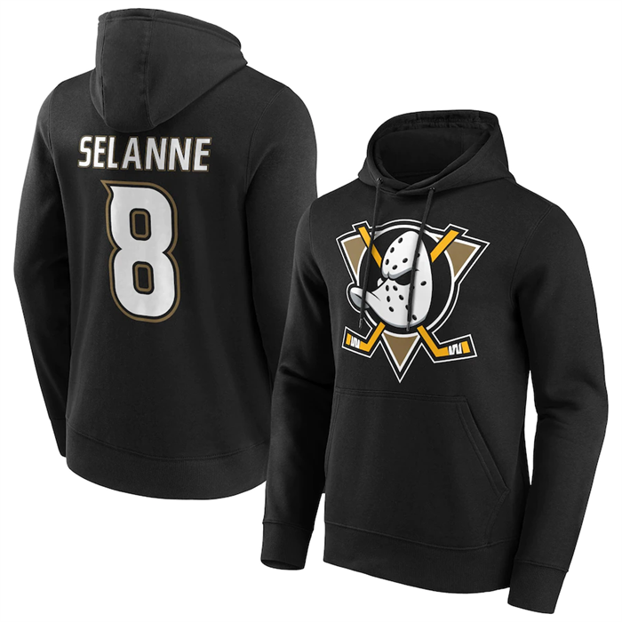 Anaheim Ducks #8 Teemu Selanne Black Pullover Hoodie - Zenithce