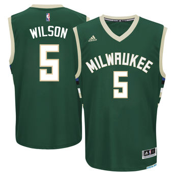 Milwaukee Bucks #5 D.J. Wilson adidas Green 2017 Draft Pick Replica Jersey - Zenithce
