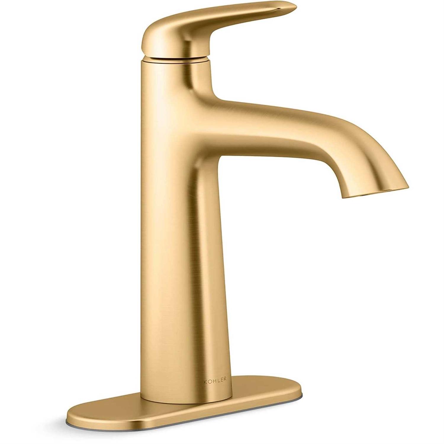 KOHLER Avail Vibrant Moderne Brushed Brass 1-Handle Bathtub and Shower Faucet with Valve K-R33049-4G-2MB - Zenithce