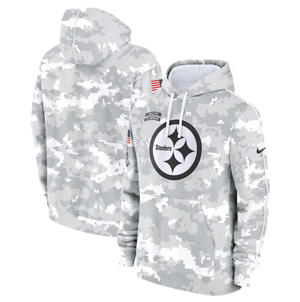 Pittsburgh Steelers 2024 Arctic Camo Salute To Service Club Fleece Pullover Hoodie - Zenithce