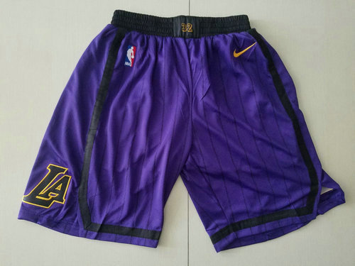 Lakers 23 Lebron James Purple 2018-19 City Edition Shorts - Zenithce