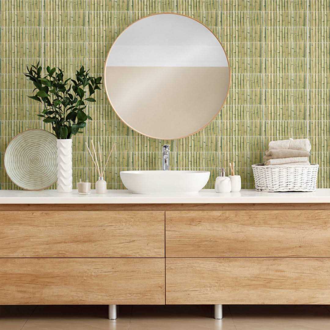 Merola Tile Bamboo Haven Ceramic Wall Tile - Zenithce