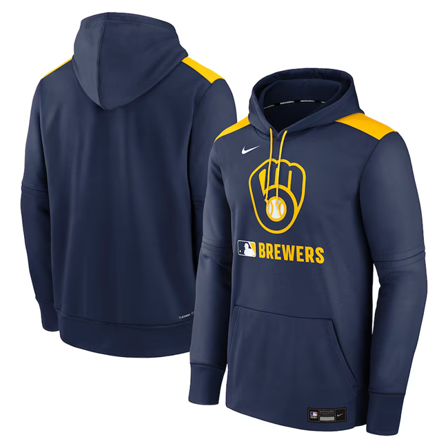 Milwaukee Brewers Navy Collection Performance Pullover Hoodie - Zenithce
