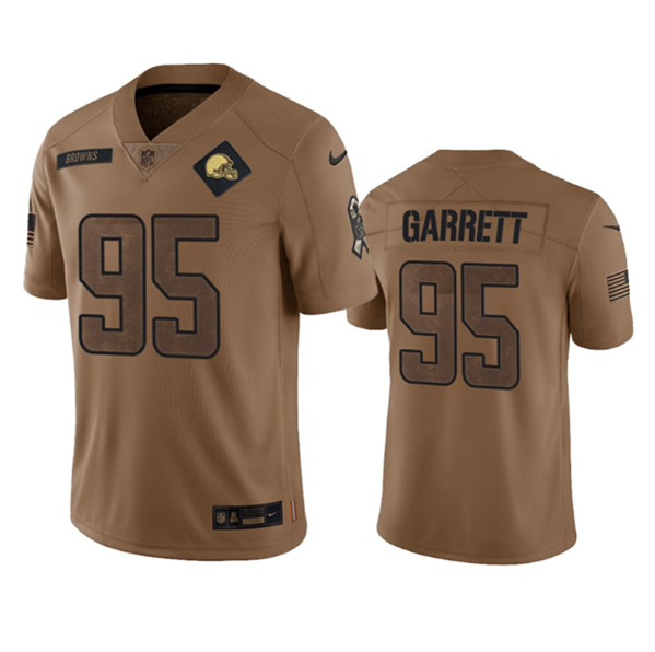 Cleveland Browns #95 Myles Garrett 2023 Brown Salute To Service Limited Stitched Jersey - Zenithce
