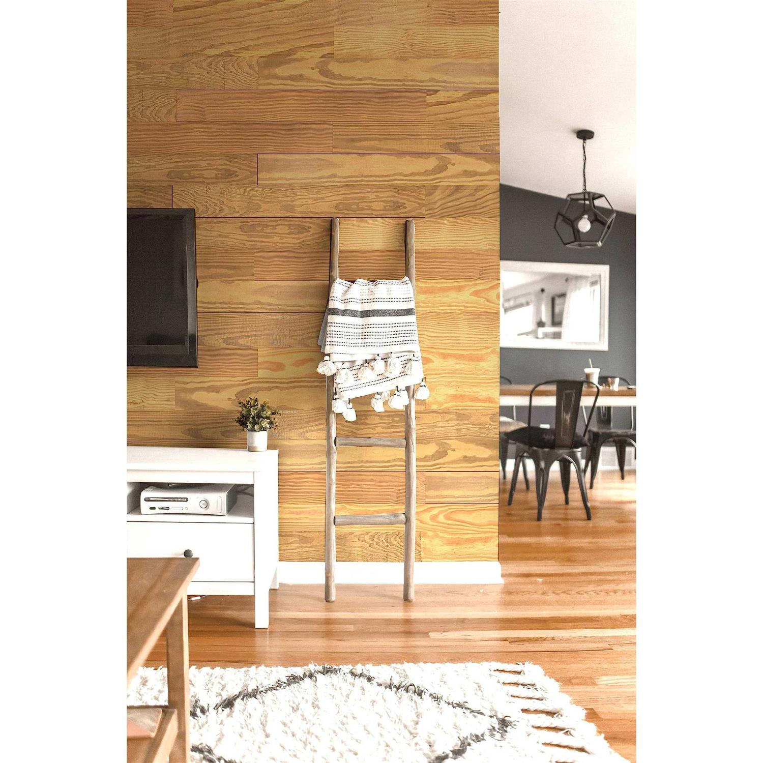 Easy Planking Thermo-treated 1/4 in. x 5 in. x 4 ft. Brown Barn Wood Wall Planks S-105 - Zenithce