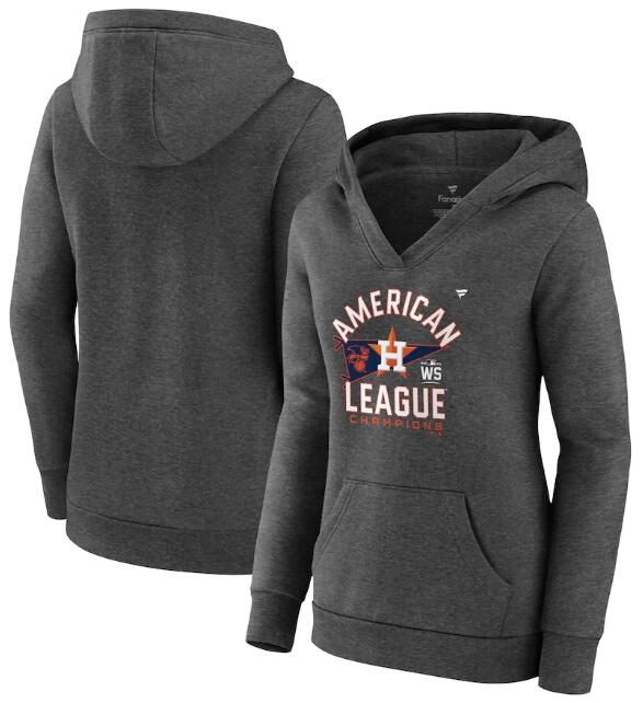 Women's Atlanta Braves 2021 Heathered Charcoal National League Champions Locker Room Pullover Hoodie(Run Small) - Zenithce