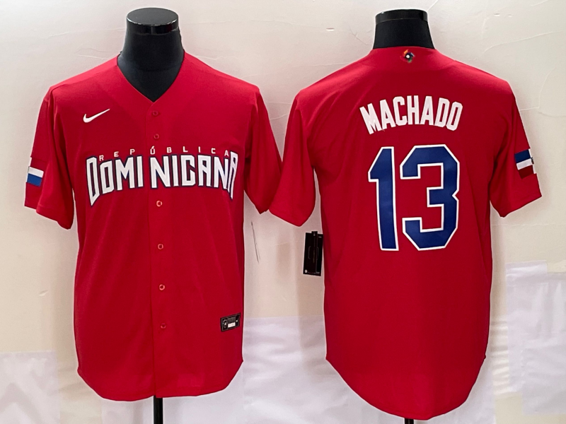 Dominican Republic #13 Manny Machado 2023 Red World Classic Stitched Jersey - Zenithce