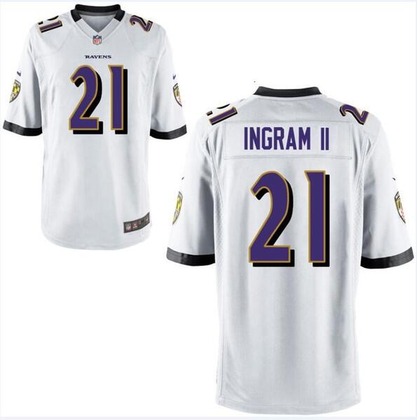 Baltimore Ravens #21 Mark Ingram White Jersey - Zenithce