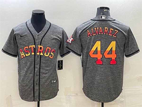 Houston Astros #44 Yordan Alvarez Grey Cool Base Stitched Baseball Jersey - Zenithce