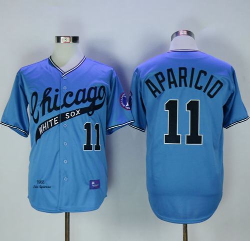 Mitchell And Ness 1968 White Sox #11 Luis Aparicio Blue Throwback Stitched Jersey - Zenithce