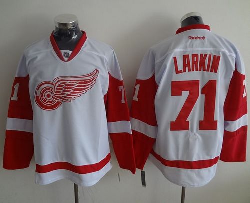 Red Wings #71 Dylan Larkin White Stitched Jersey - Zenithce