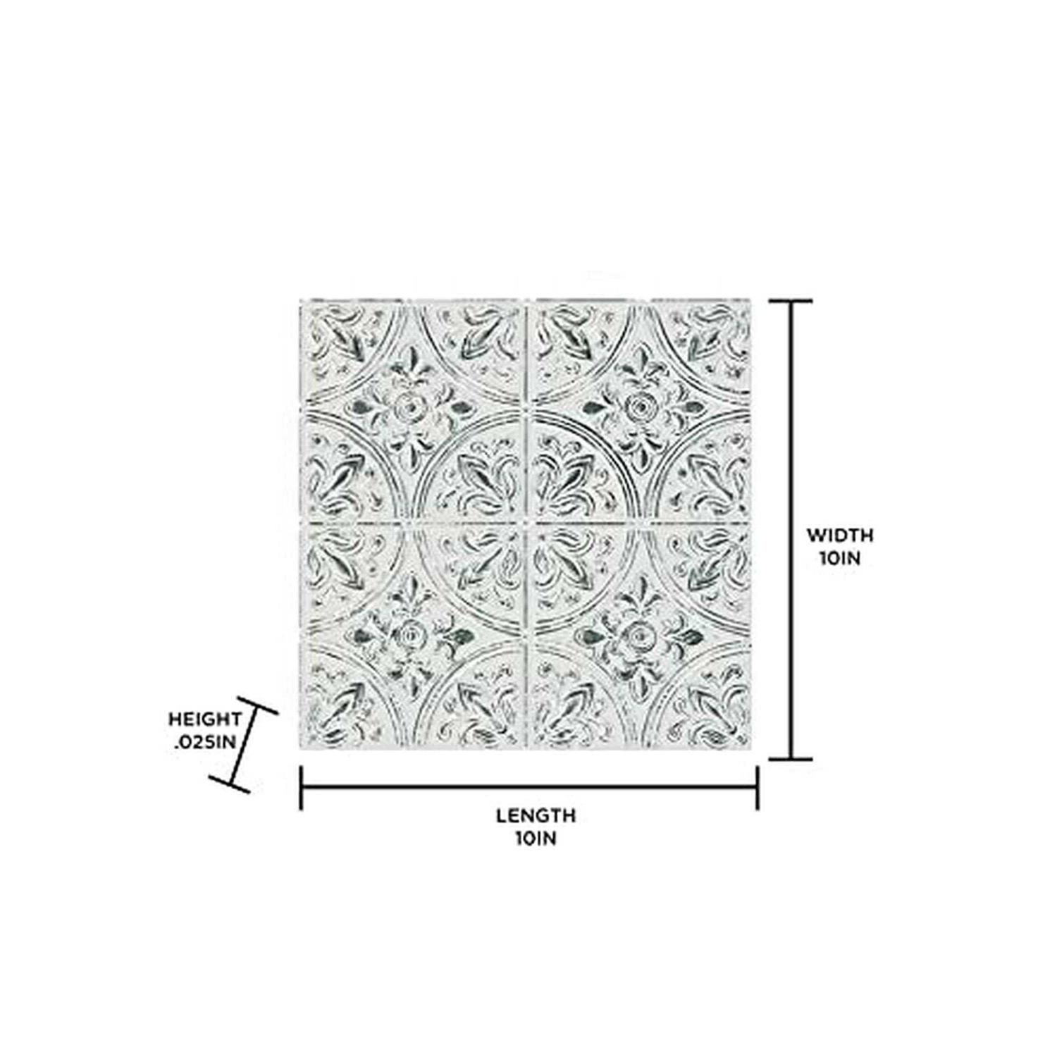 Inhome Black & White Mason Peel & Stick Embossed Tile Backsplash - Zenithce
