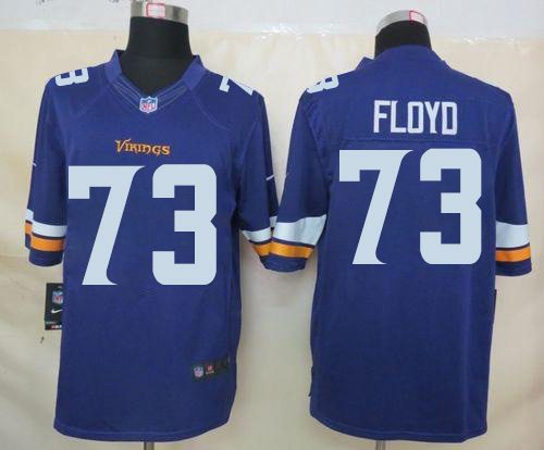 Vikings #73 Sharrif Floyd Purple Team Color Stitched Limited Nike Jersey - Zenithce