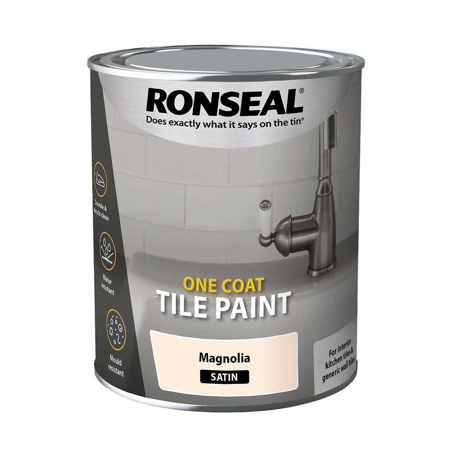 Ronseal One Coat Tile Paint Black Gloss 750ml - Zenithce