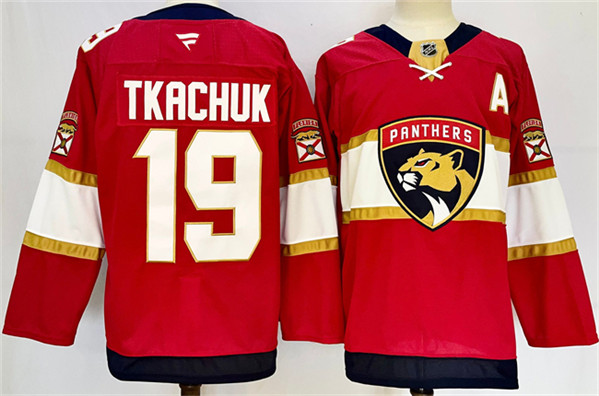 Florida Panthers #19 Matthew Tkachuk Red 2024-25 Home With A Patch Stitched Jersey - Zenithce