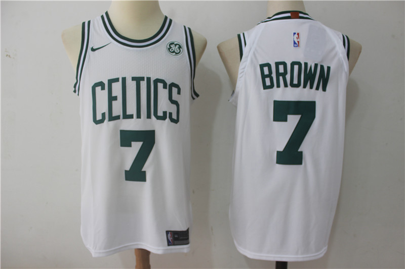 Boston Celtics #7 Jaylen Brown White 2017-2018 Swingman General Electric Stitched Jersey - Zenithce