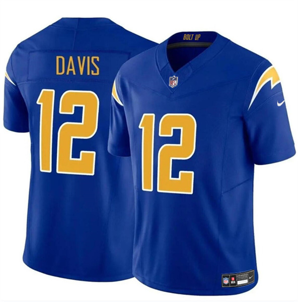 Los Angeles Chargers #12 Derius Davis Royal 2024 F.U.S.E. Vapor Limited Stitched Jersey - Zenithce