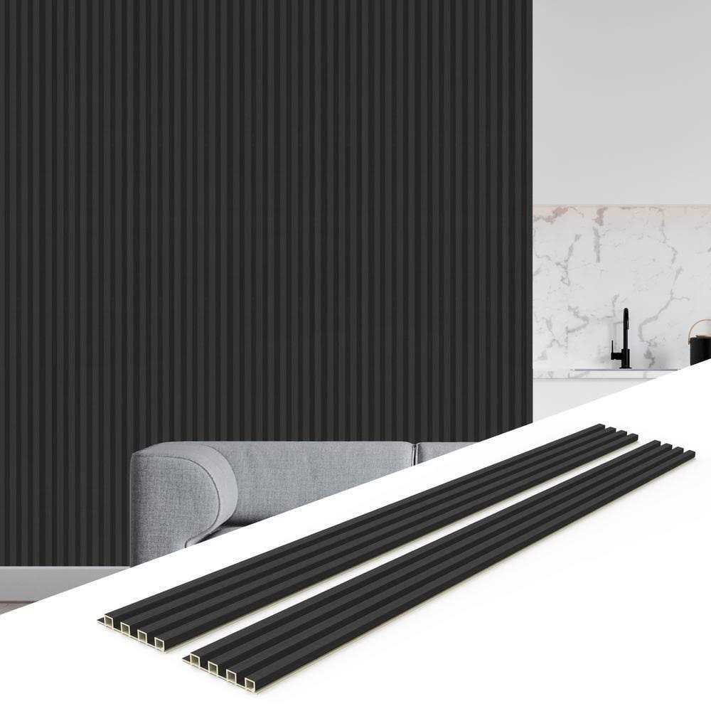 sunwings 6-Pieces 102 In. x 6.5 In. x 0.94 In. WPC 3D Wood Wall Paneling for Interior Wall Decor - Zenithce
