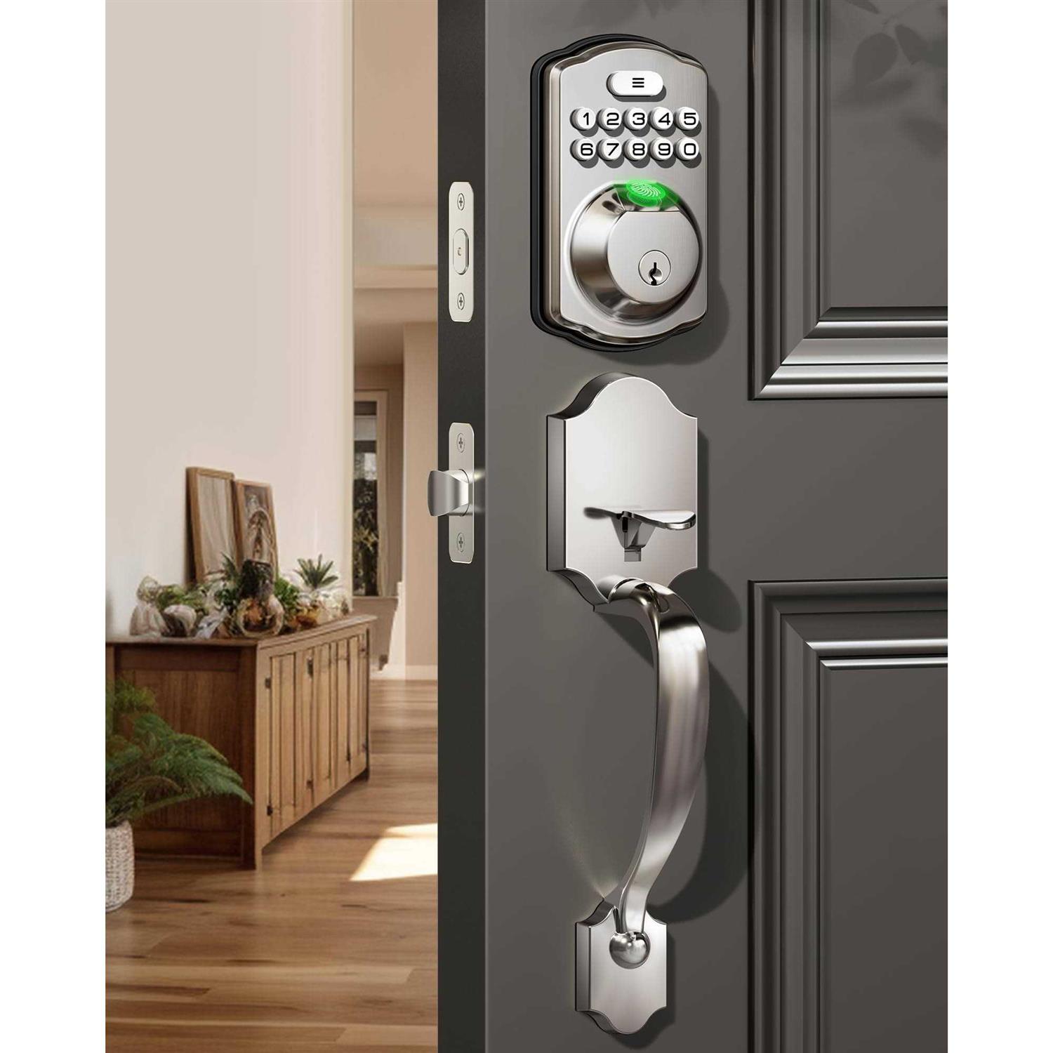 Veise Fingerprint Door Lock Keyless Entry Door Lock Electronic Keypad Deadbolt with Keys - Zenithce