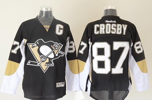 Penguins #87 Sidney Crosby Black Stitched Jersey - Zenithce