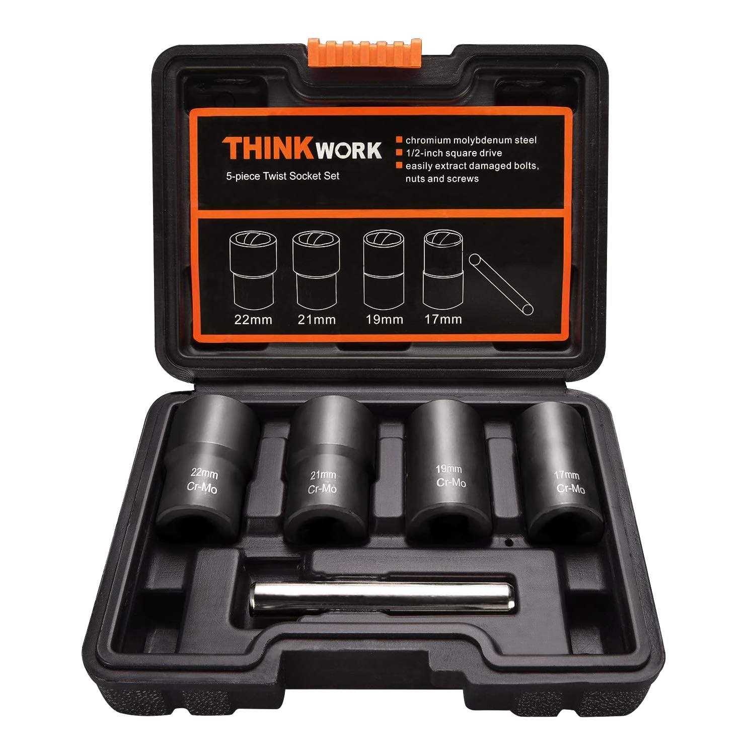 THINKWORK Bolt Extractor Set 131 Pieces Impact Bolt Nut Remover Set - Zenithce