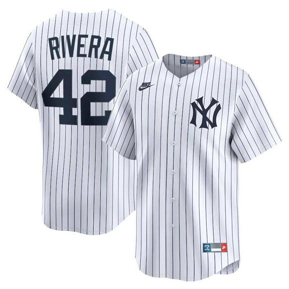 New York Yankees #42 Mariano Rivera White Home Limited Stitched Jersey - Zenithce