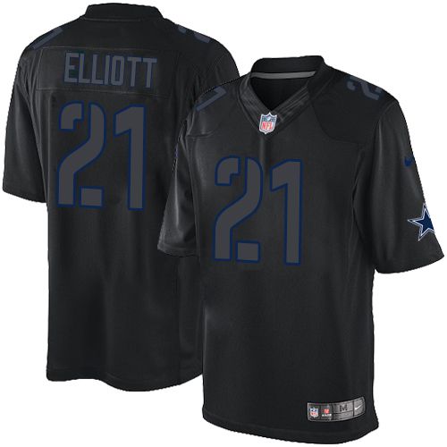 Cowboys #21 Ezekiel Elliott Black Stitched Impact Limited Nike Jersey - Zenithce