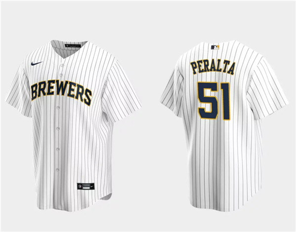 Milwaukee Brewers #51 Freddy Peralta White Cool Base Stitched Jersey - Zenithce