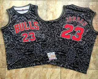 Chicago Bulls #23 Michael Jordan 1996-97 Black Split Hardwood Classics Soul AU Throwback Jersey - Zenithce