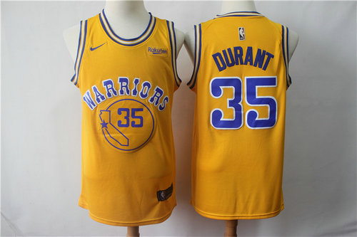 Warriors 35 Kevin Durant 2019 Gold Swingman City Edition Jersey - Zenithce