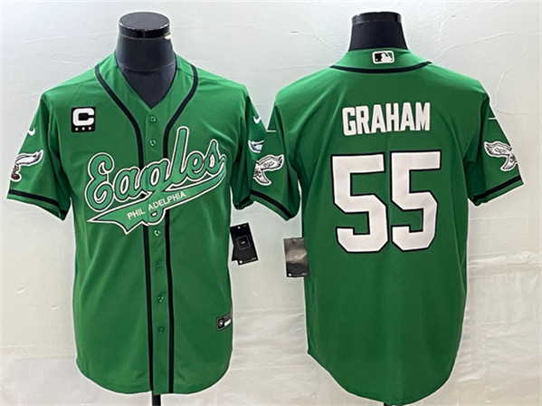 Philadelphia Eagles #55 Brandon Graham Green With C Patch Cool Base Stitched Jersey - Zenithce