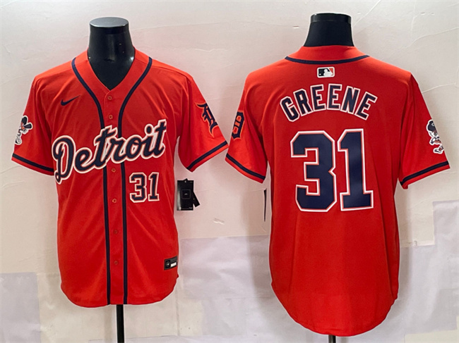 Detroit Tigers #31 Riley Greene Orange With Patch Vapor Premier Limited Stitched Jersey - Zenithce