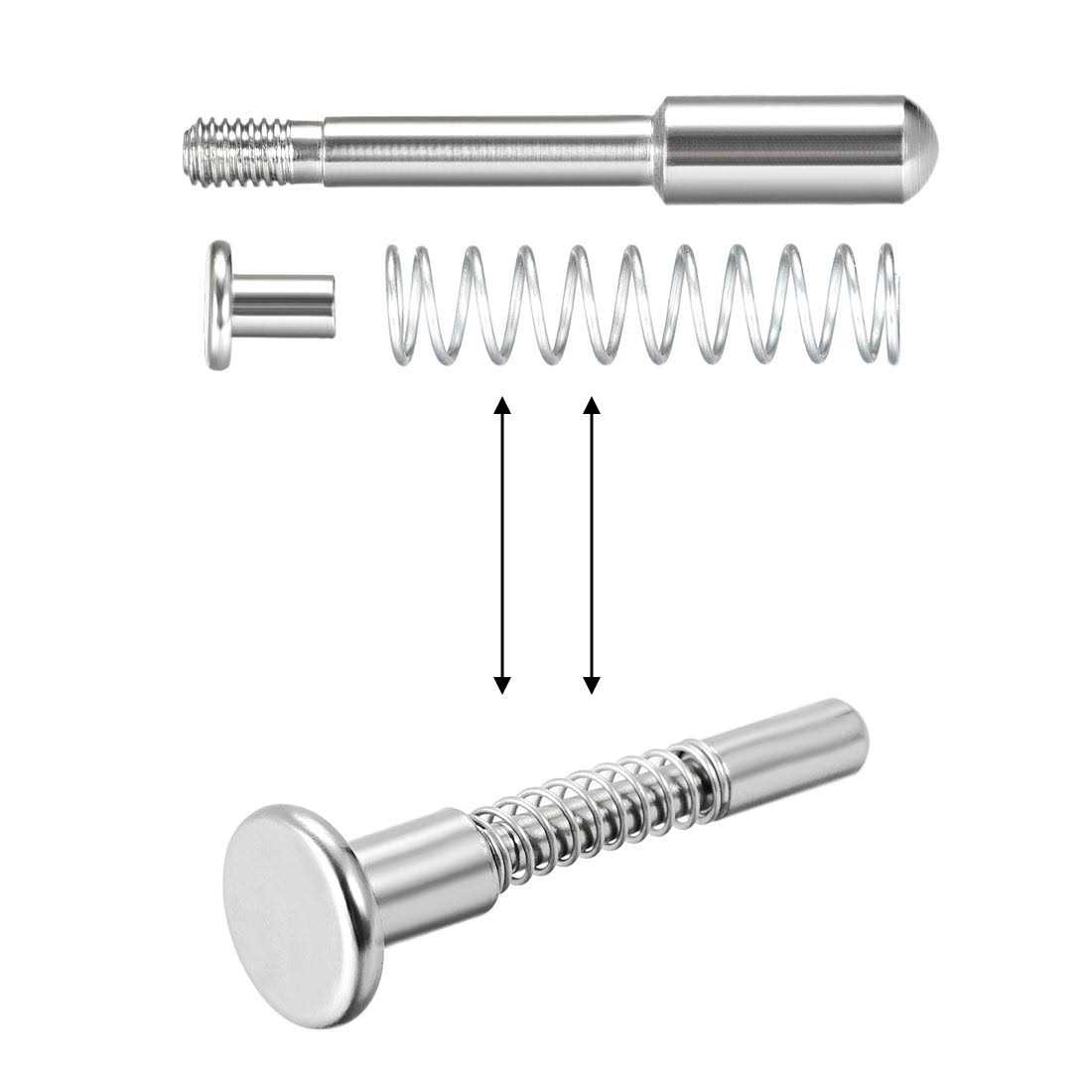 Harfington Plunger Latches Spring Loaded Stainless Steel Head Spring Total Length - Zenithce