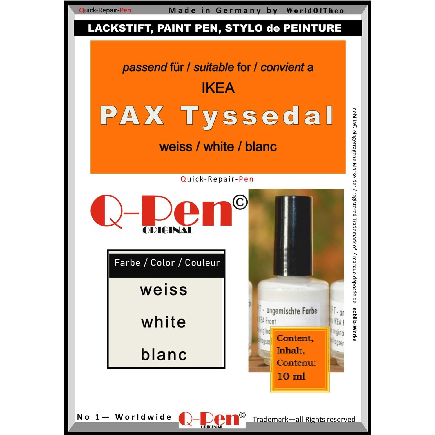 Q-Pen Original Touch-up Paint For Ikea Malm White - Zenithce