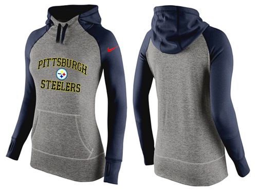 Women's Nike Pittsburgh Steelers Performance Hoodie Grey   Dark Blue_3 - Zenithce