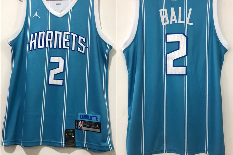 Charlotte Hornets #2 LaMelo Ball Blue 2021 Brand Jordan City Edition Swingman Jersey With The Sponsor Logo - Zenithce