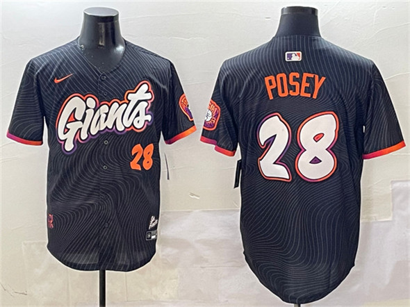 San Francisco Giants #28 Buster Posey Anthracite 2025 City Connect Limited Stitched Jersey - Zenithce