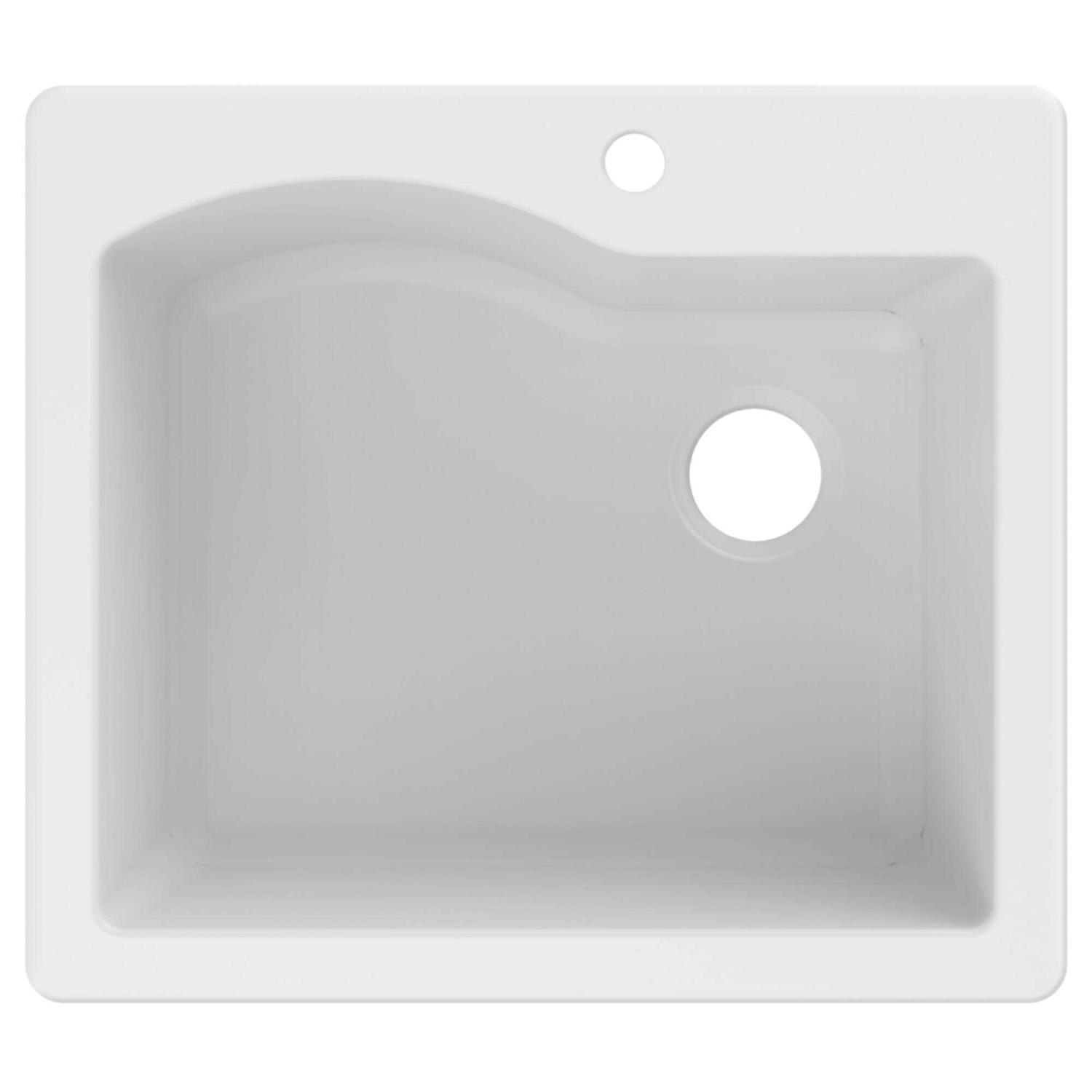 Kraus Quarza 25 Dual Mount Single Bowl Granite Kitchen Sink KGD-441 - Zenithce