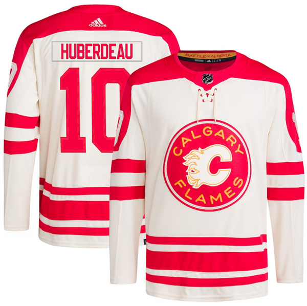 Calgary Flames #10 Jonathan Huberdeau 2023 Cream Classic Primegreen Stitched Jersey - Zenithce