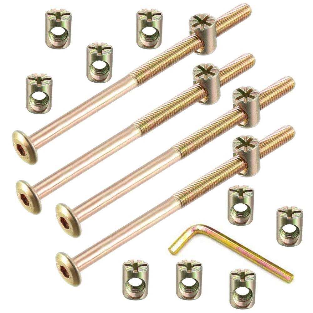 Socell M6 x Zinc Plated Hex Drive Socket Cap Furniture Barrel Screws Bolt Nuts Assortment Kit for Furniture Cots Beds Crib Hardware Screws - Zenithce