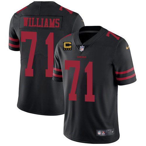 San Francisco 49ers #71 Trent Williams Black With C Patch Vapor Untouchable Limited Stitched Football Jersey - Zenithce