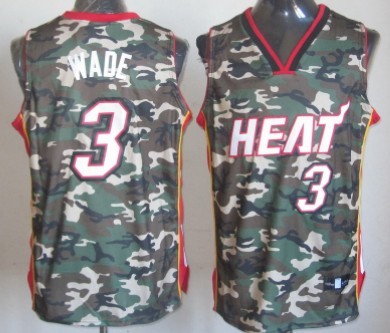 Miami Heat #3 Dwyane Wade Camo Fashion Jersey - Zenithce