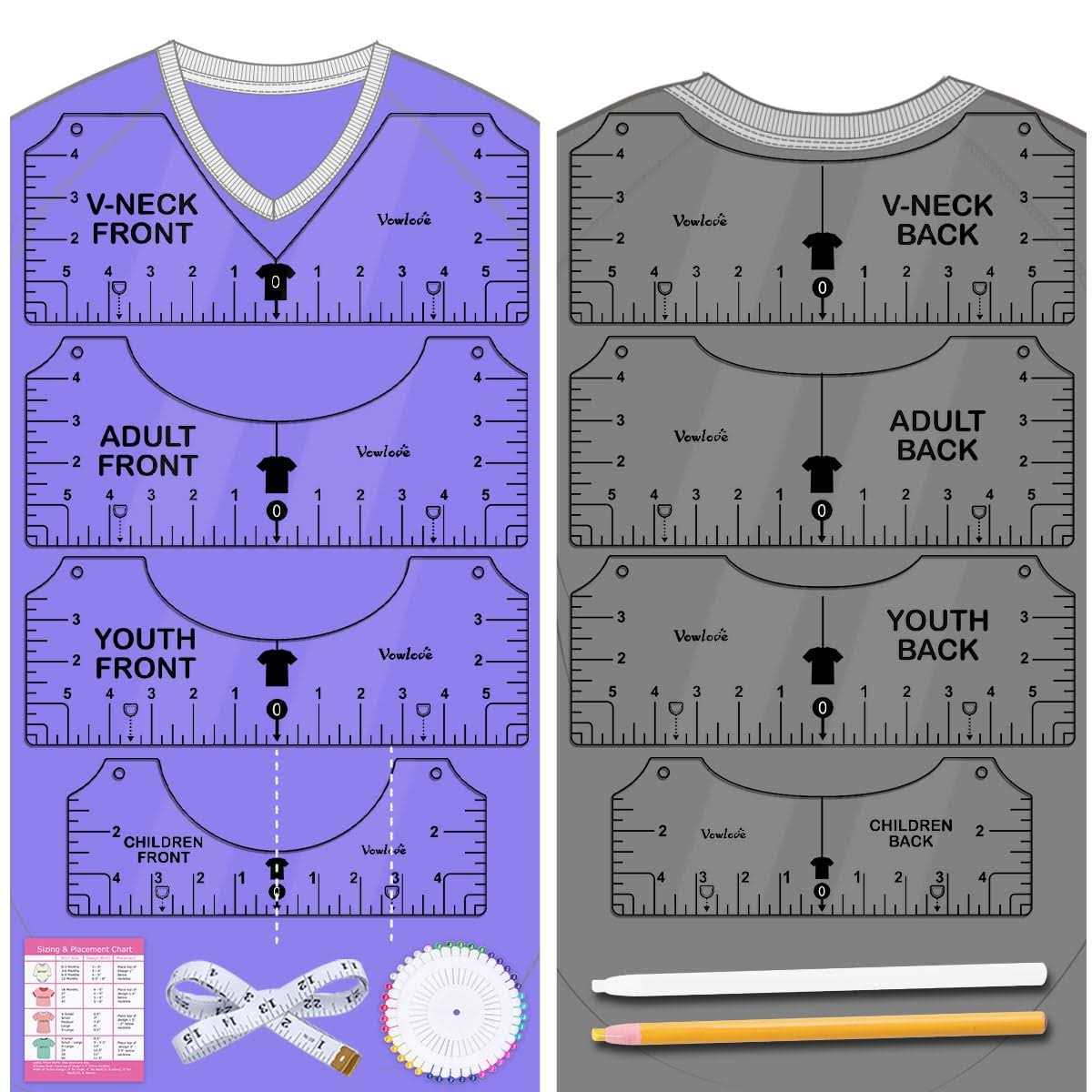 Tshirt Ruler Guide for Vinyl Alignment T shirt Rulers to Center Designs - Zenithce