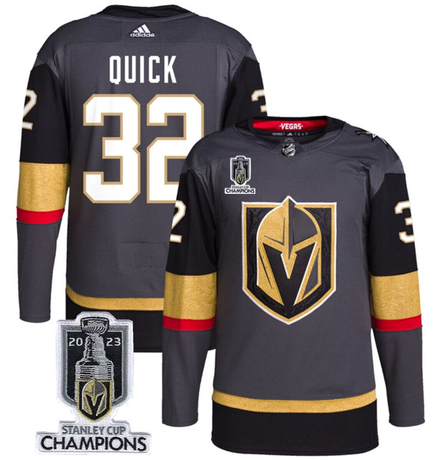 Vegas Golden Knights #32 Jonathan Quick Gray 2023 Stanley Cup Champions Stitched Jersey - Zenithce