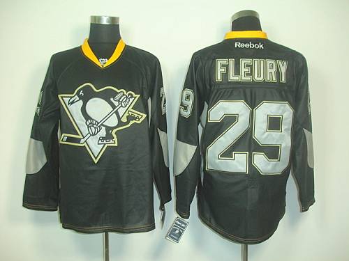 Penguins #29 Andre Fleury Black Ice Stitched Jersey - Zenithce