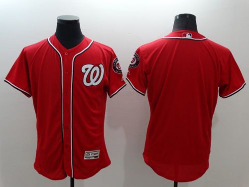 Nationals Blank Red Flexbase Authentic Collection Stitched Jersey - Zenithce