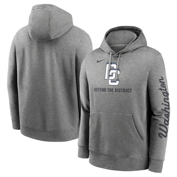 Washington Nationals Heather Charcoal 2025 City Connect French Terry Club Pullover Hoodie - Zenithce
