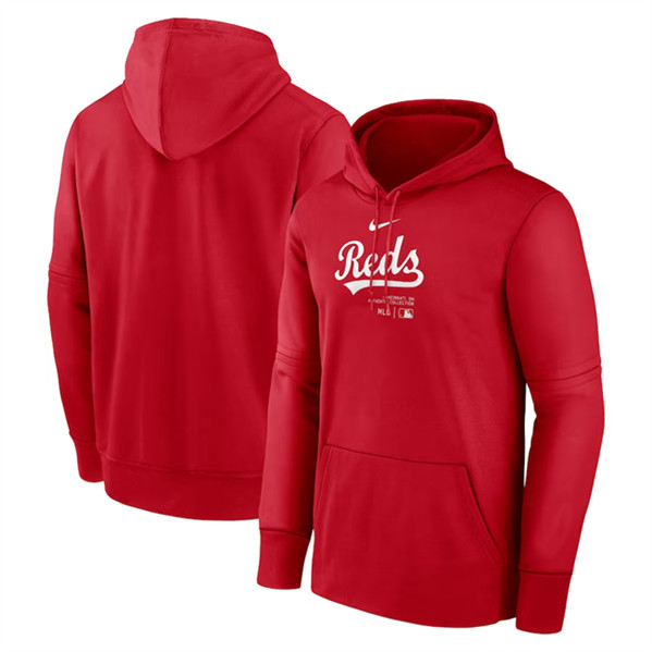 Cincinnati Reds Red 2024 Collection Practice Performance Pullover Hoodie - Zenithce